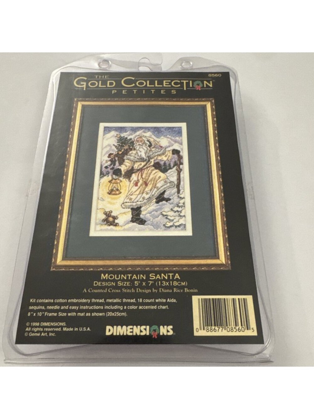 Dimensions 1998 Mountain Santa Gold Collection Petites 5”x7” New CS5